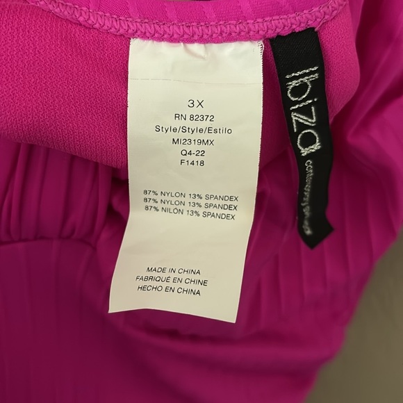 Plus Size Women’s Ibiza One Piece Swimsuit, Pink, 3X - Picture 8 of 9